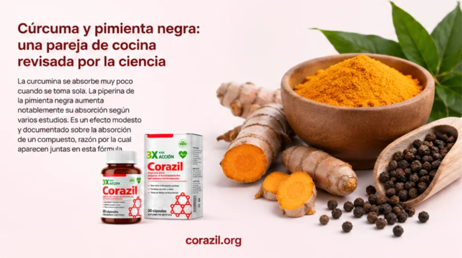 Cúrcuma y pimienta negra combinadas en {{OFFER_NAME}}